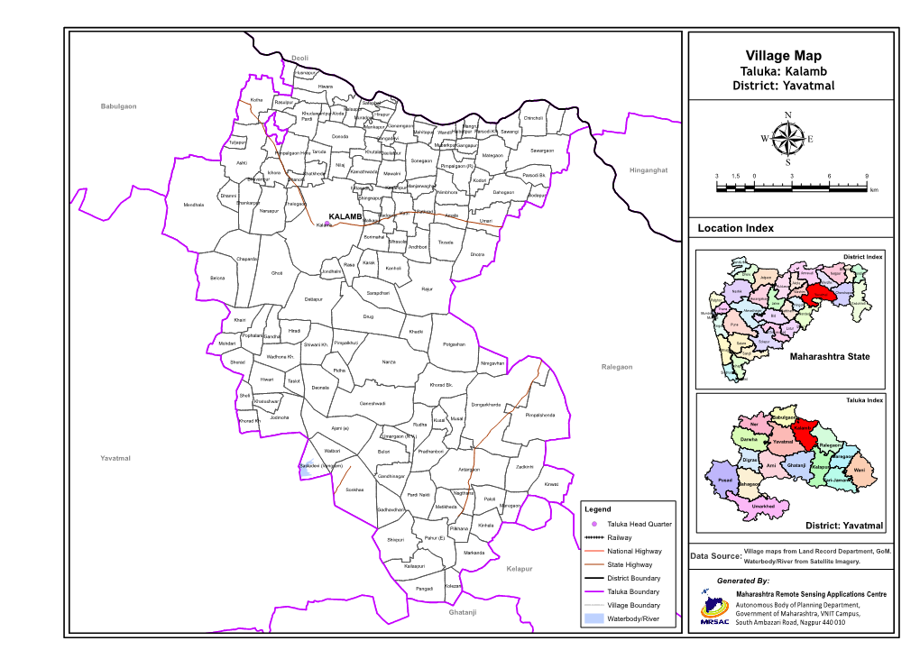 Village Map Taluka: Kalamb District: Yavatmal