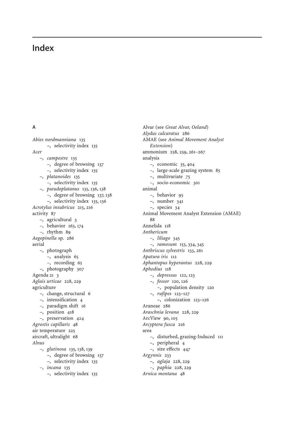 A Abies Nordmanniana 135 –, Selectivity Index 135 Acer