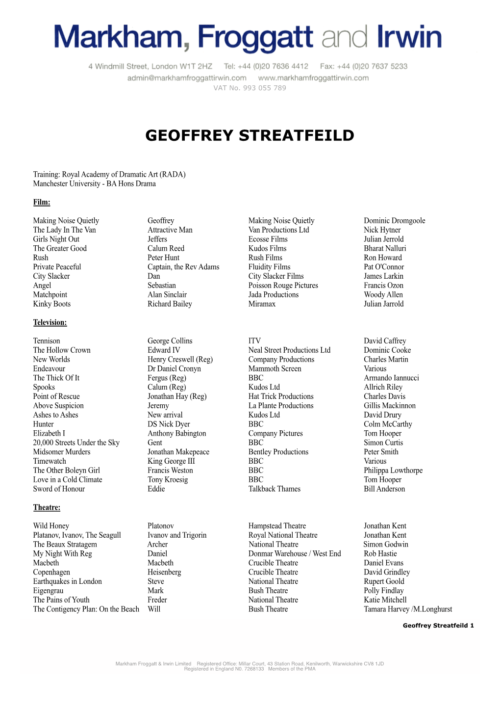 Geoffrey Streatfeild