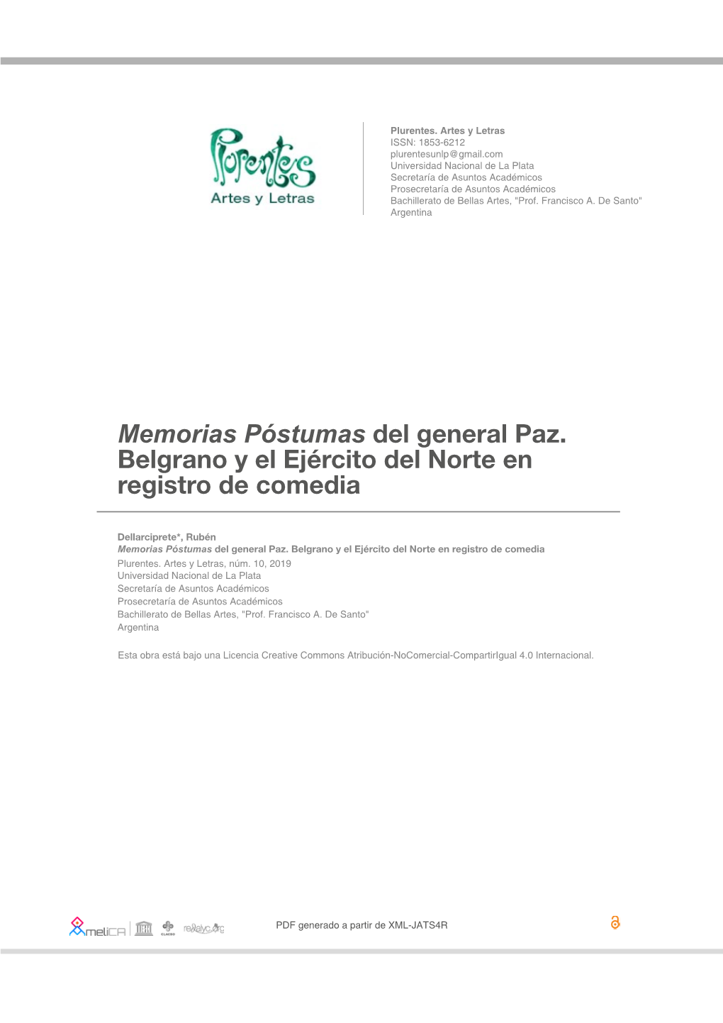 Memorias Póstumas Del General Paz