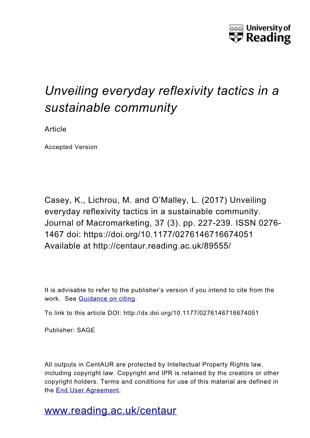 Unveiling Everyday Reflexivity Tactics in a Sustainable Community