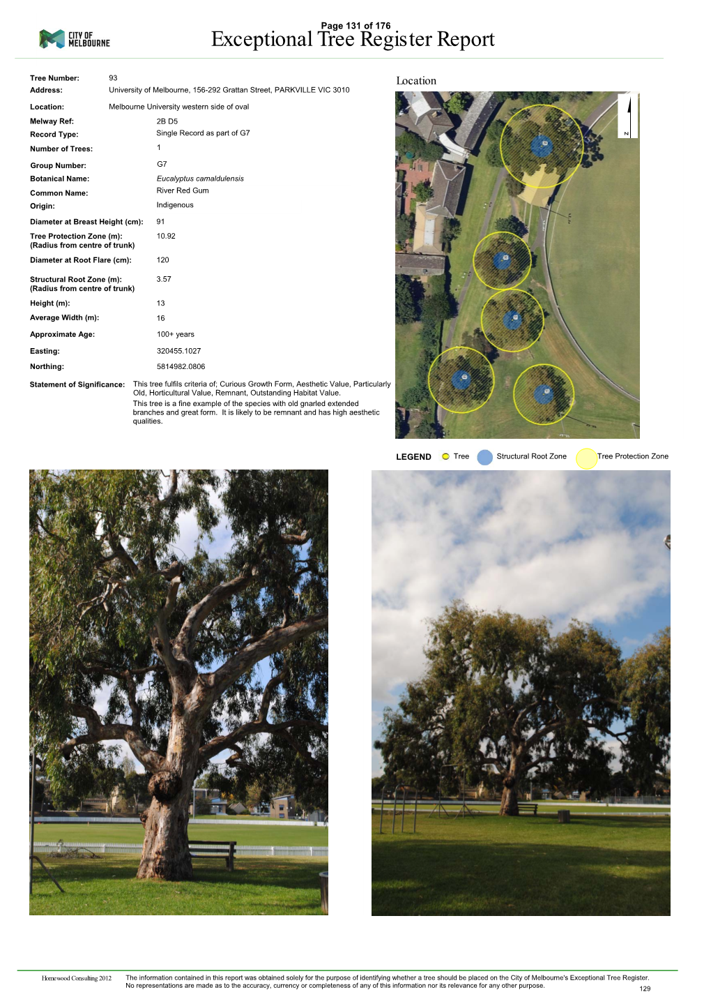 Exceptional Tree Register Report