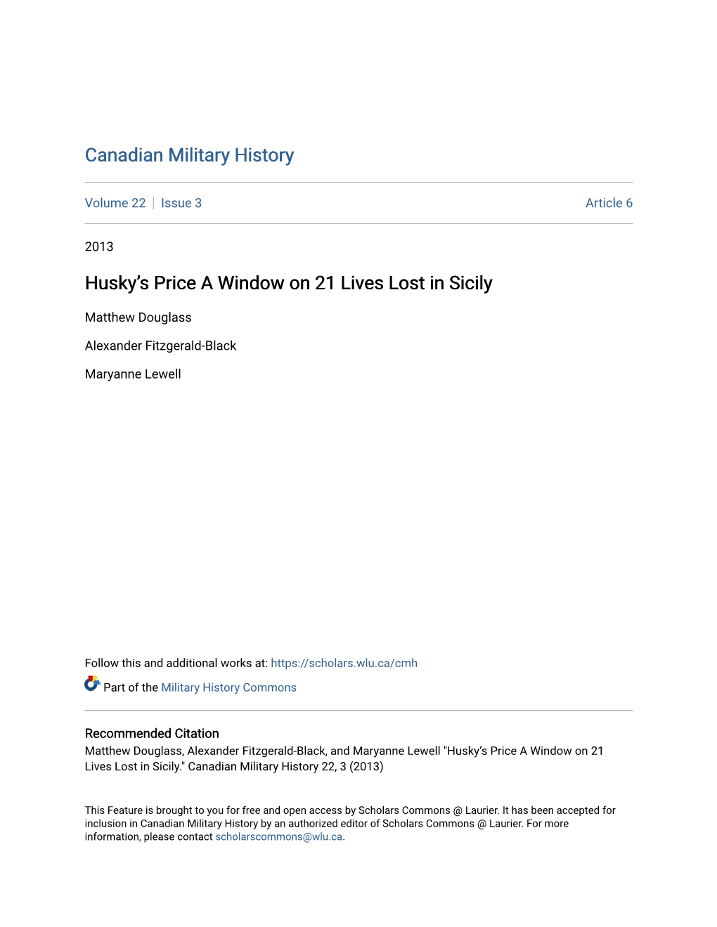 Canadian Military History