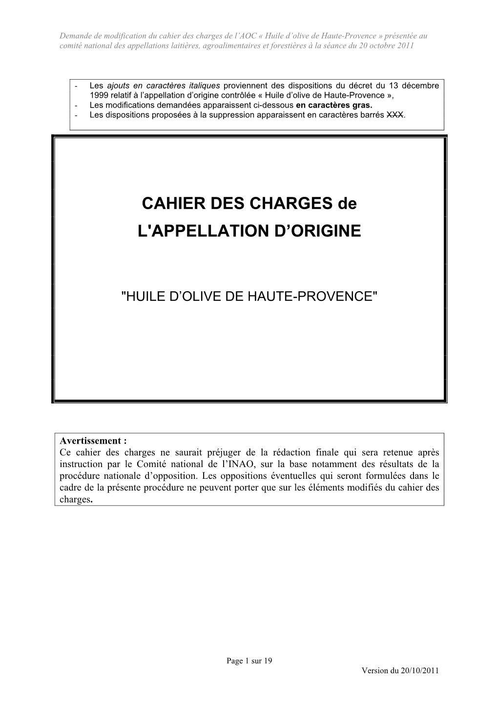 Cahier Des Charges Consolid HO HP