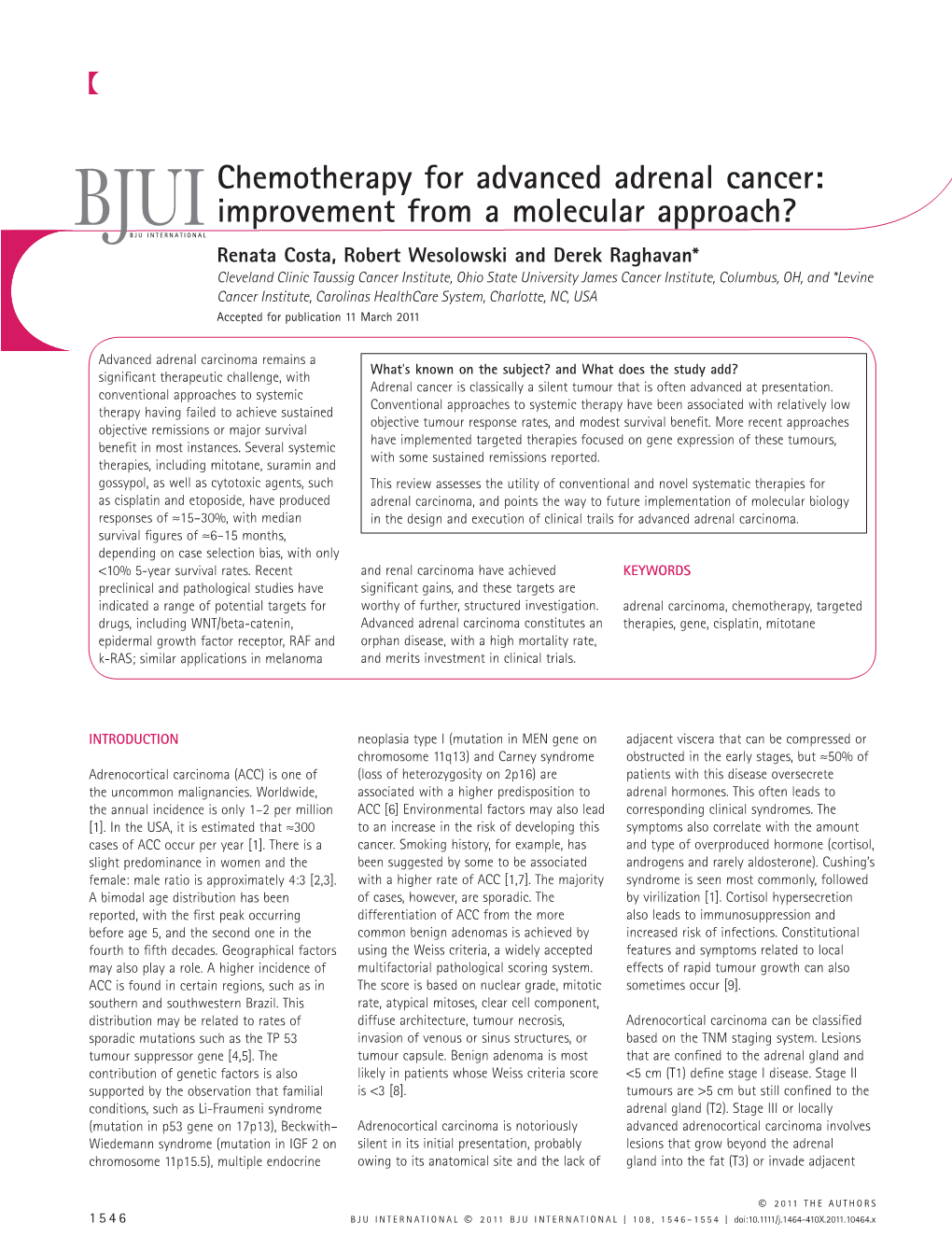 Chemotherapy for Advanced Adrenal Cancer