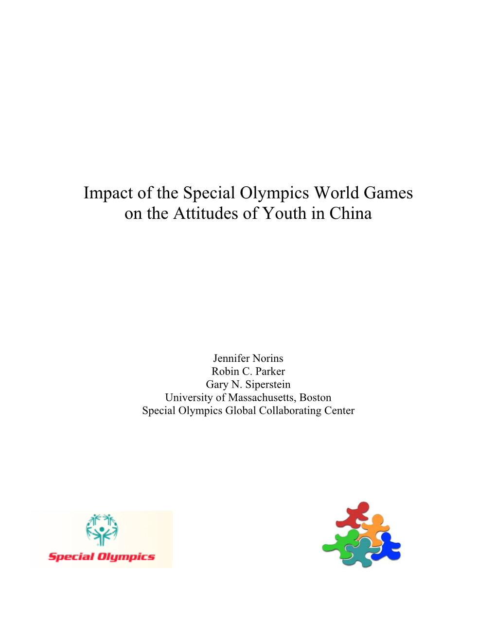 Impact of the Special Olympics World Games on the Attitudes of Youth in China