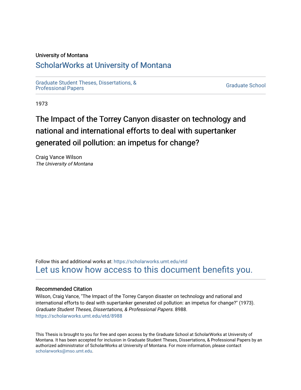 The Impact of the Torrey Canyon Disaster on Technology and National