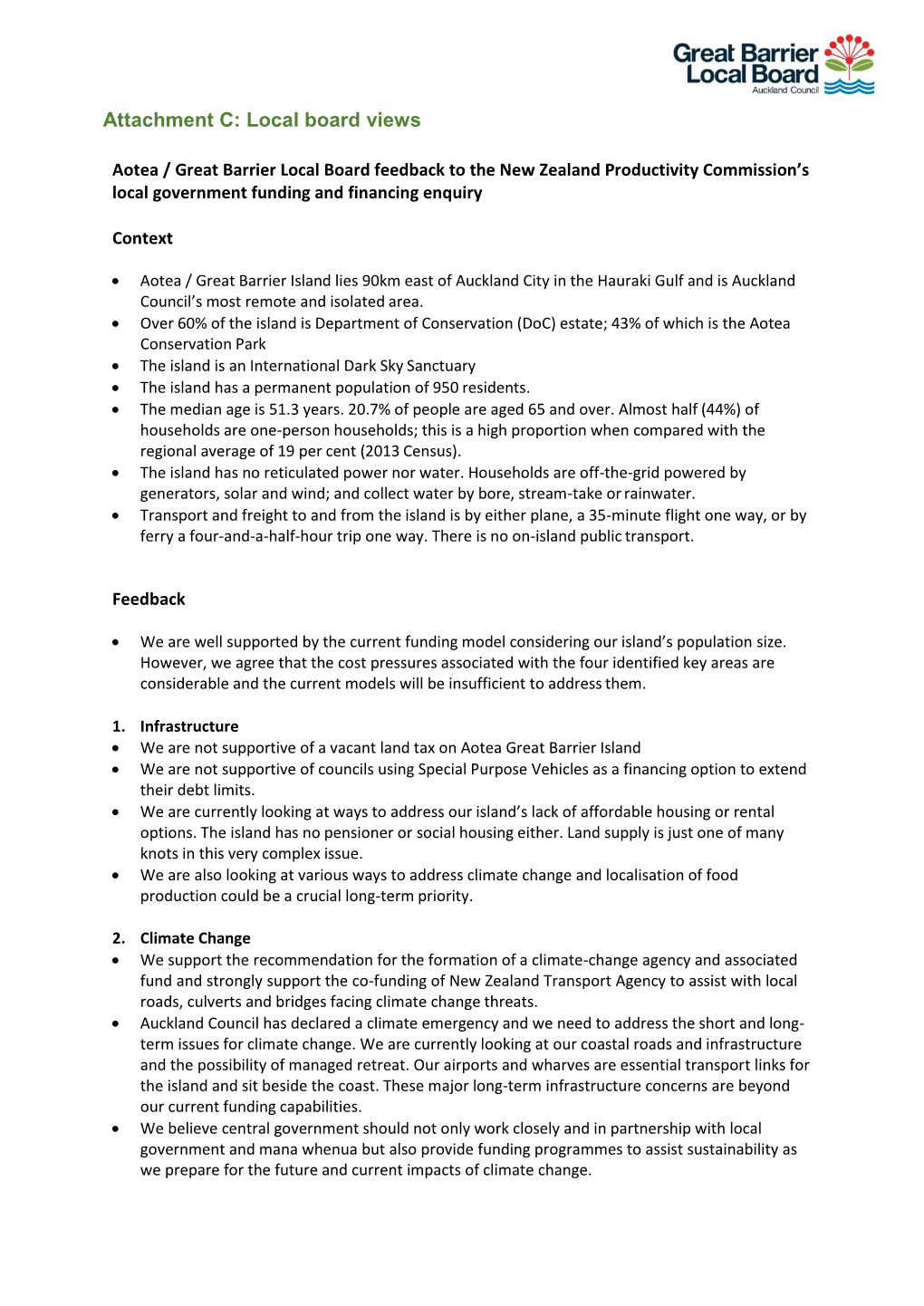 Attachment C: Local Board Views