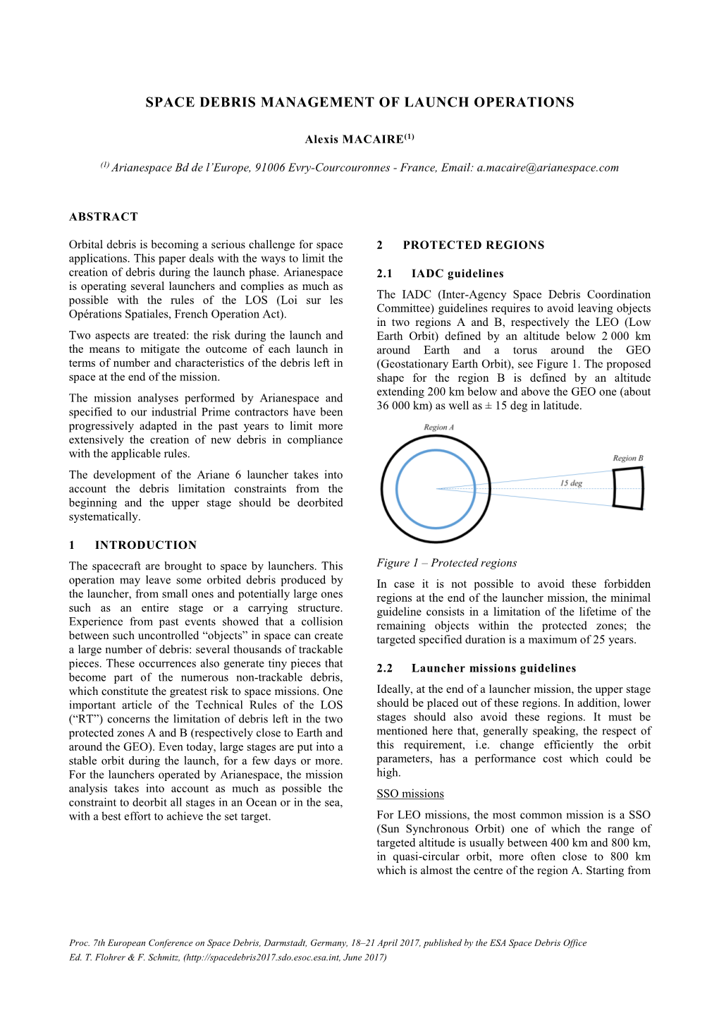 Space Debris Managment of Launch Operations