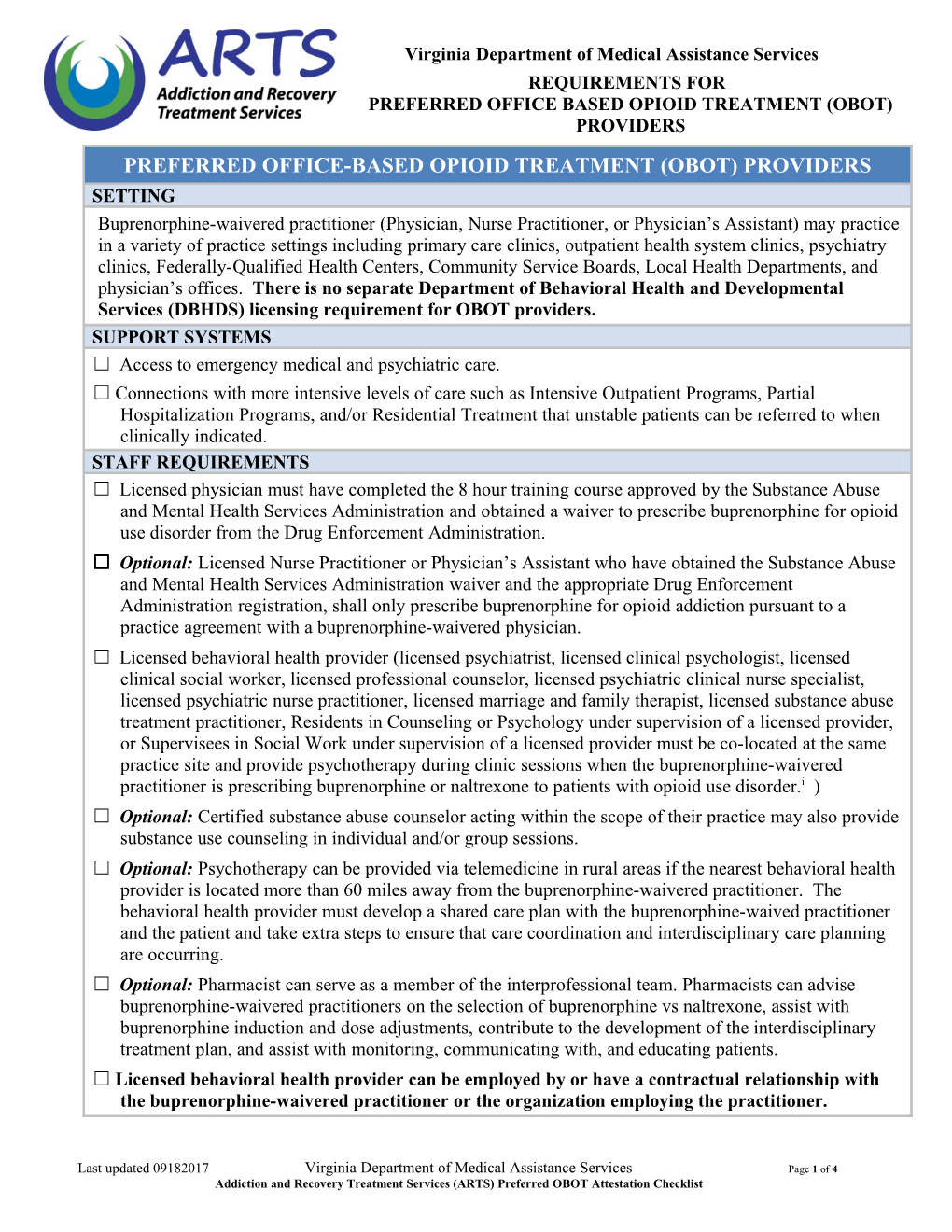 Preferred Office Based Opioid Treatment (Obot) Providers