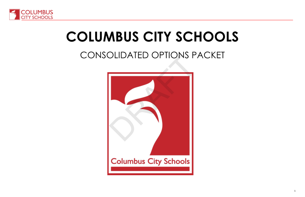 Columbus City Schools Consolidated Options Packet