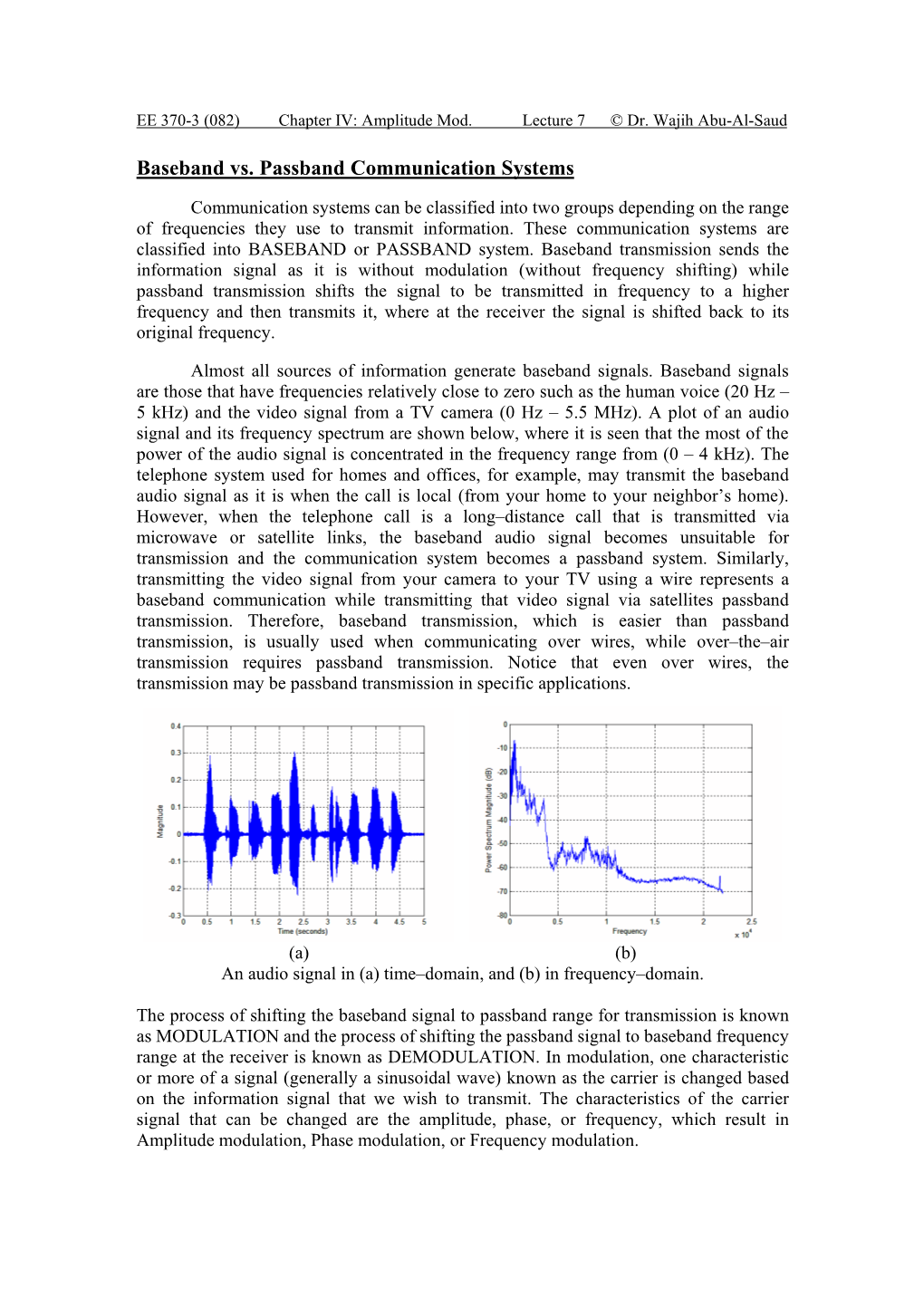 Baseband Vs. Passband Communication Systems