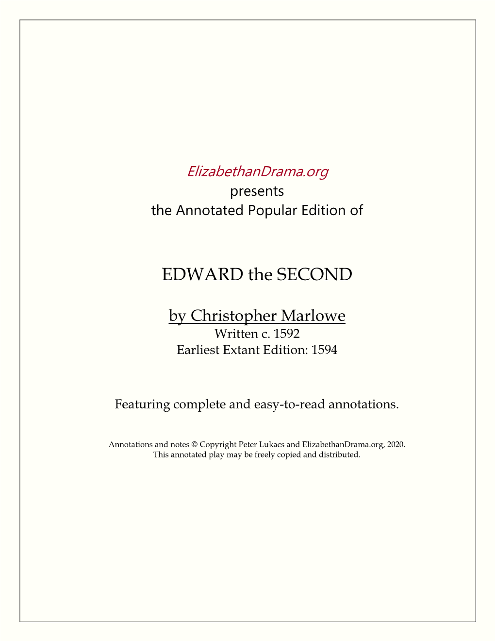 EDWARD the SECOND