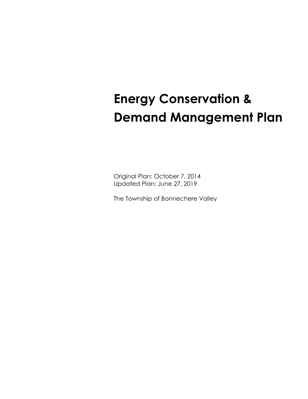 Energy Conservation & Demand Management Plan