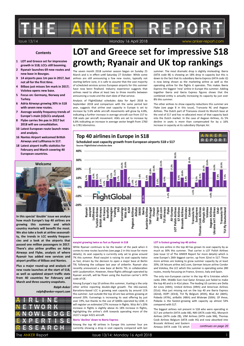 Ryanair and UK Top Rankings 2 Ryanair Launches 69 New Routes and the Seven Month 2018 Summer Season Began on Sunday 25 Summer