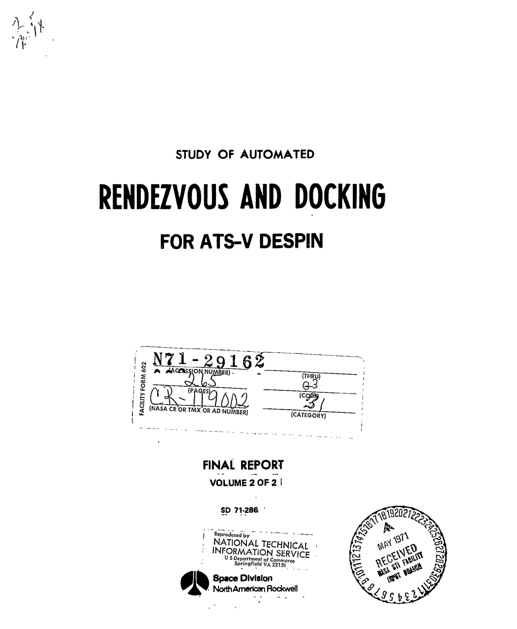 Rendezvous and Docking for Ats-V Despin
