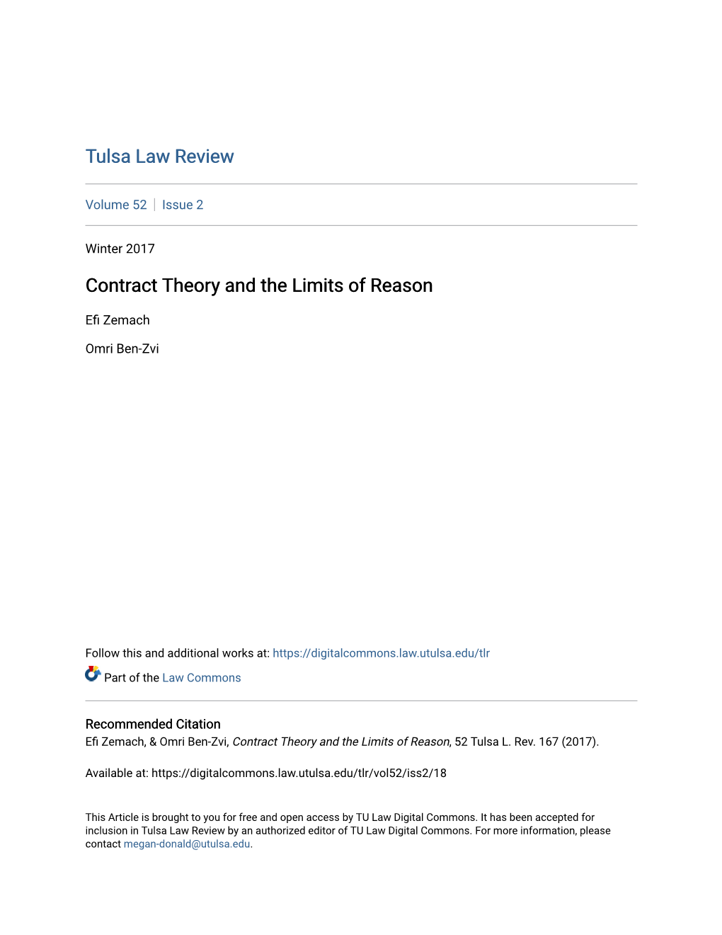 Contract Theory and the Limits of Reason