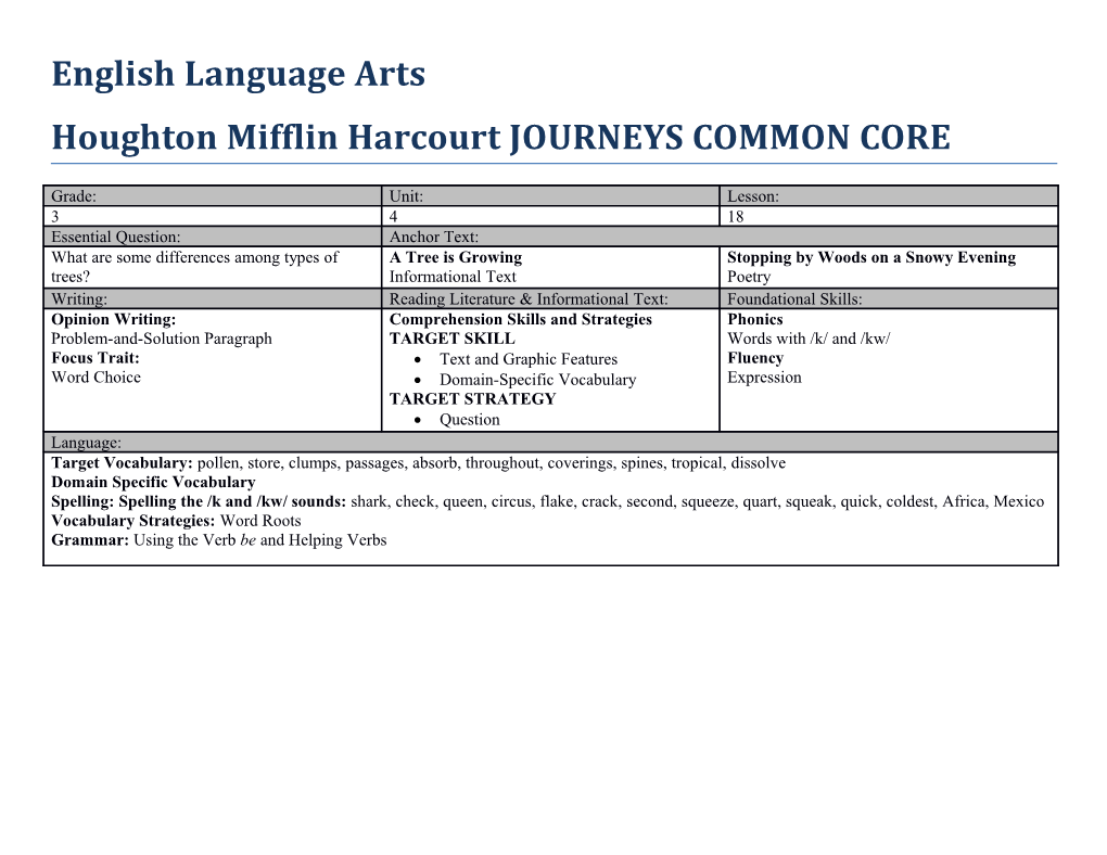 Houghton Mifflin Harcourt JOURNEYS COMMON CORE s3