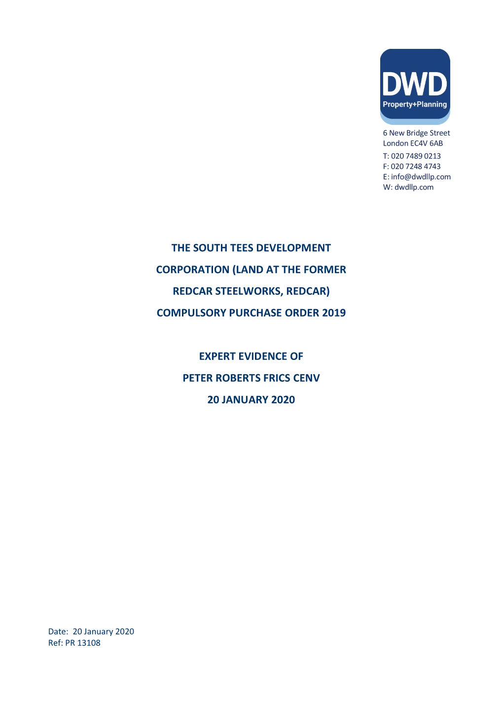 The South Tees Development Corporation (Land at the Former Redcar Steelworks, Redcar) Compulsory Purchase Order 2019