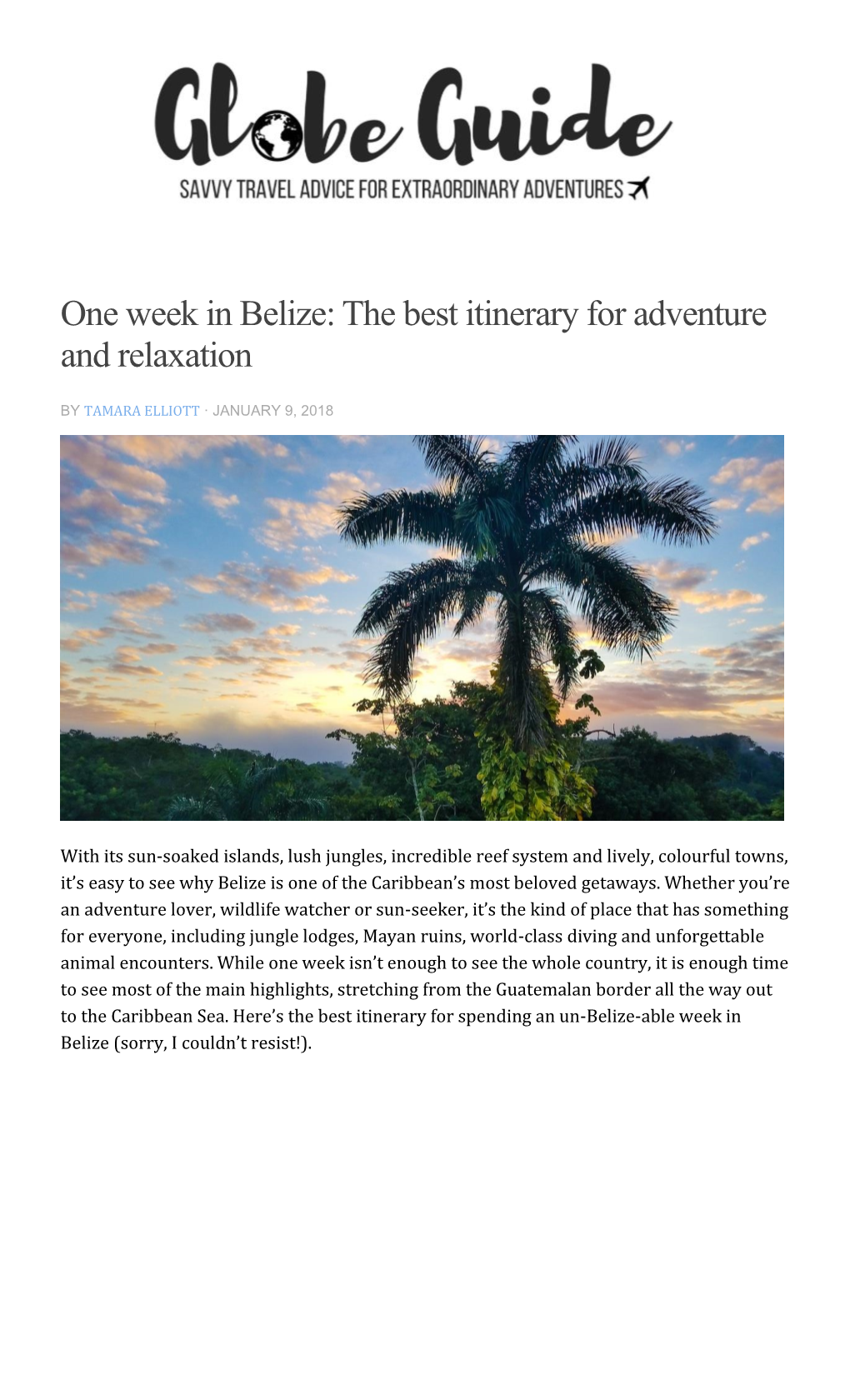 One Week in Belize: the Best Itinerary for Adventure and Relaxation