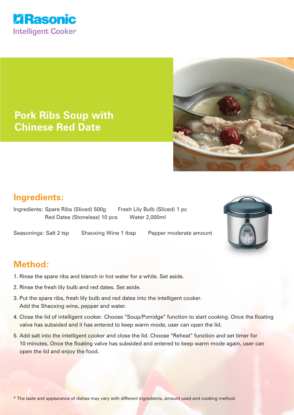 Pork Ribs Soup with Chinese Red Date