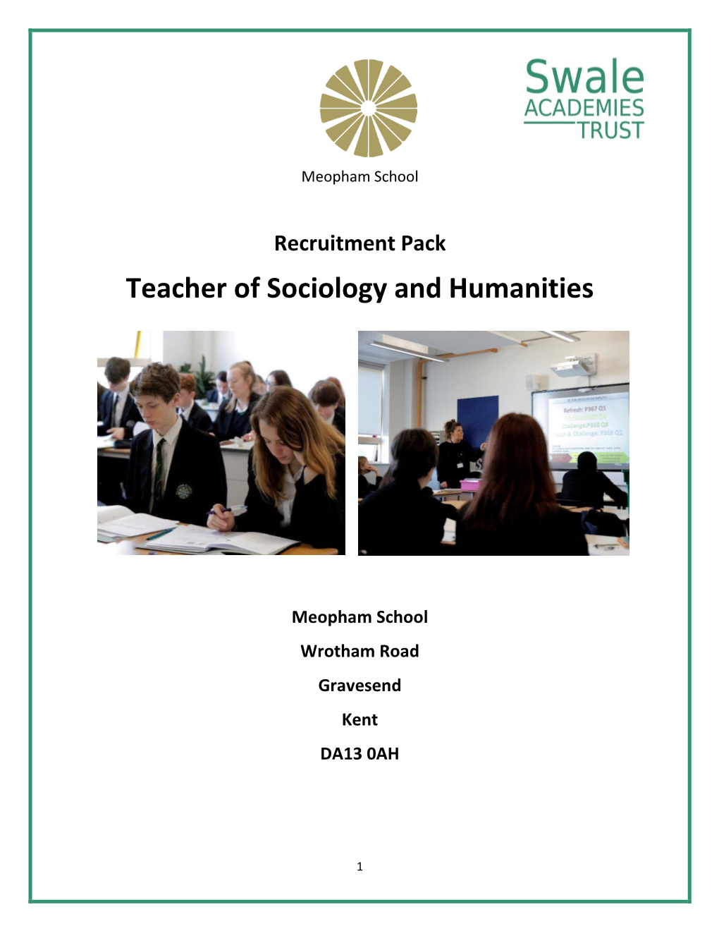 Teacher of Sociology and Humanities