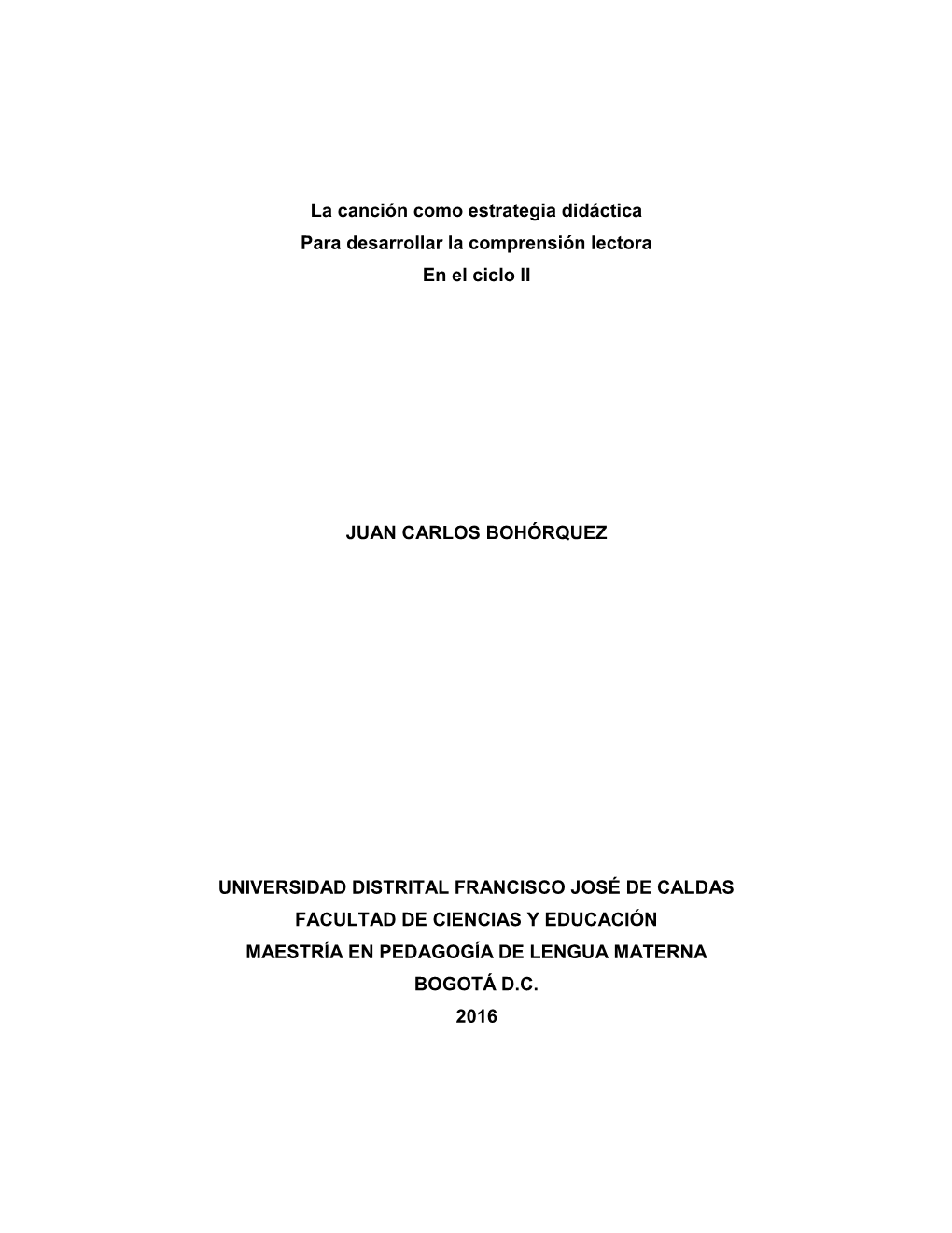 La Canción Como Estrategia Didáctica Para Desarrollar La Comprensión Lectora En El Ciclo II