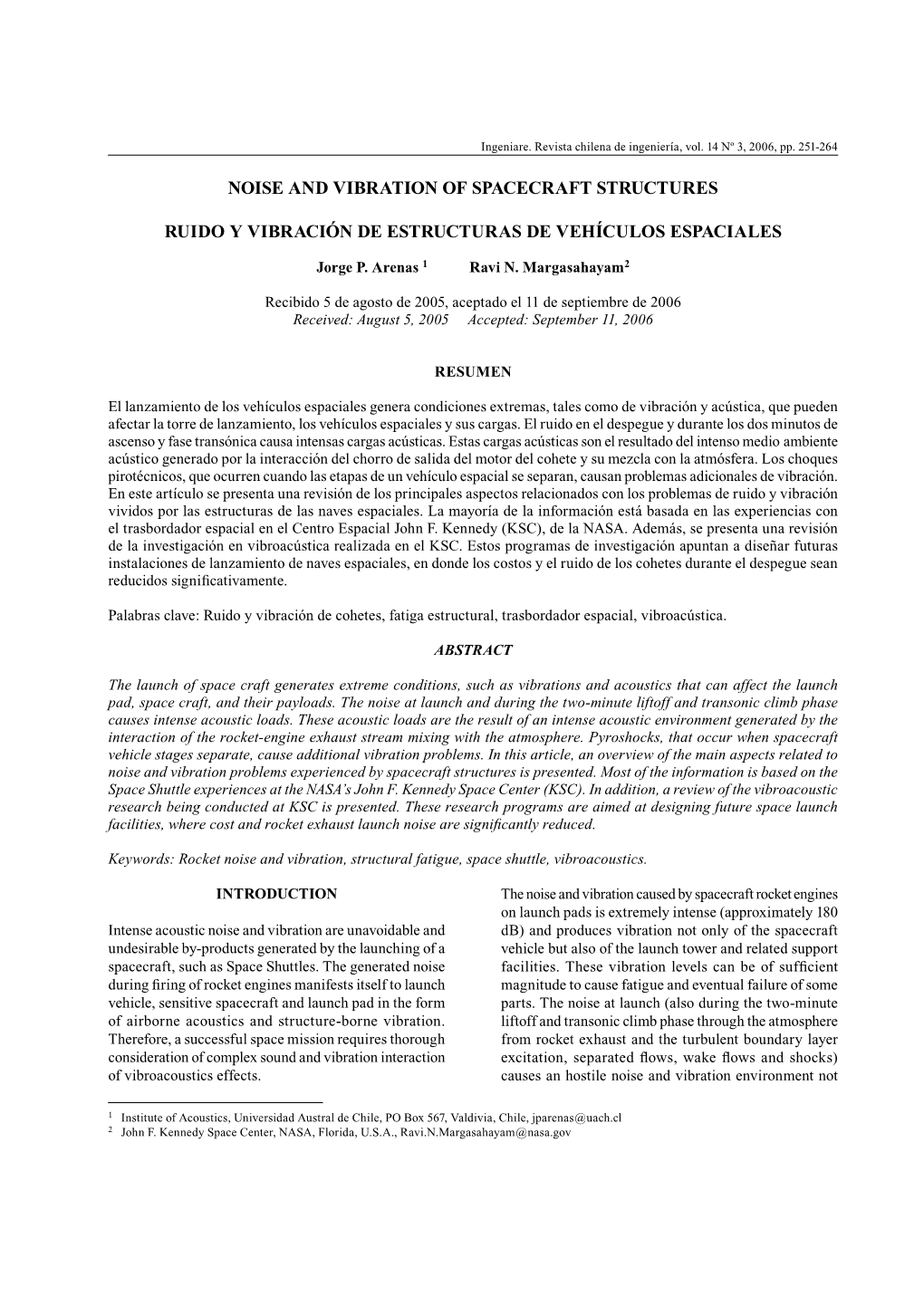 Noise and Vibration of Spacecraft Structures Ruido Y Vibración De