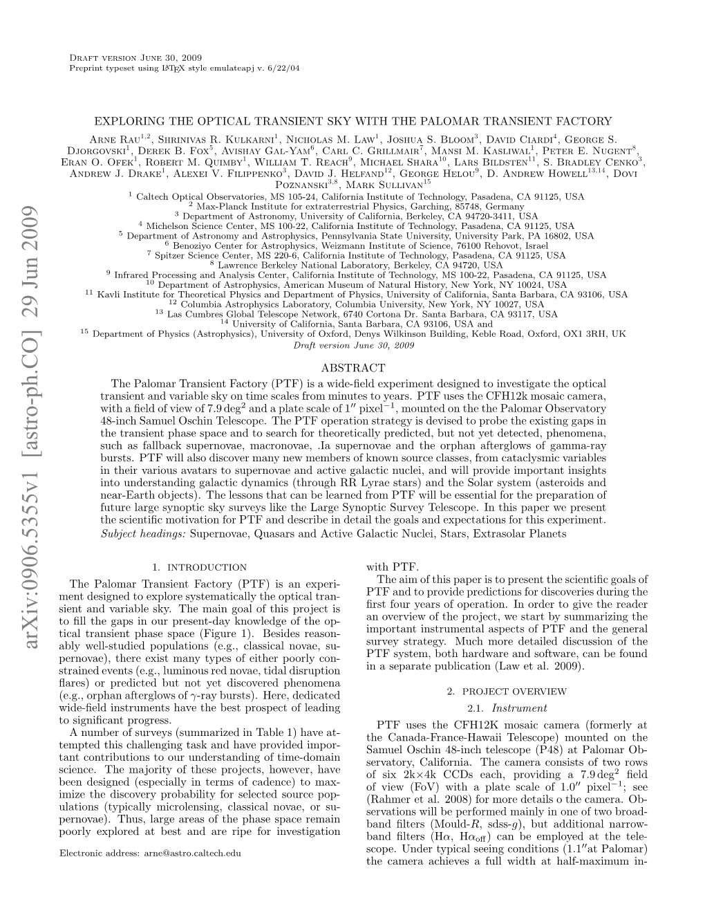 Exploring the Optical Transient Sky with the Palomar Transient Factory