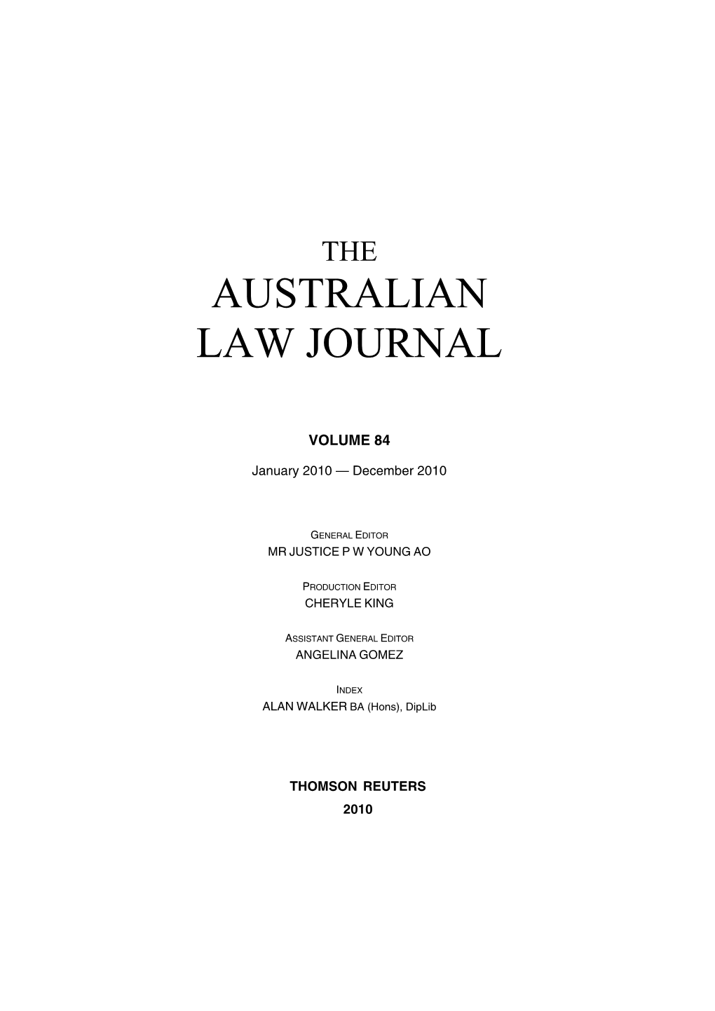 Australian Law Journal