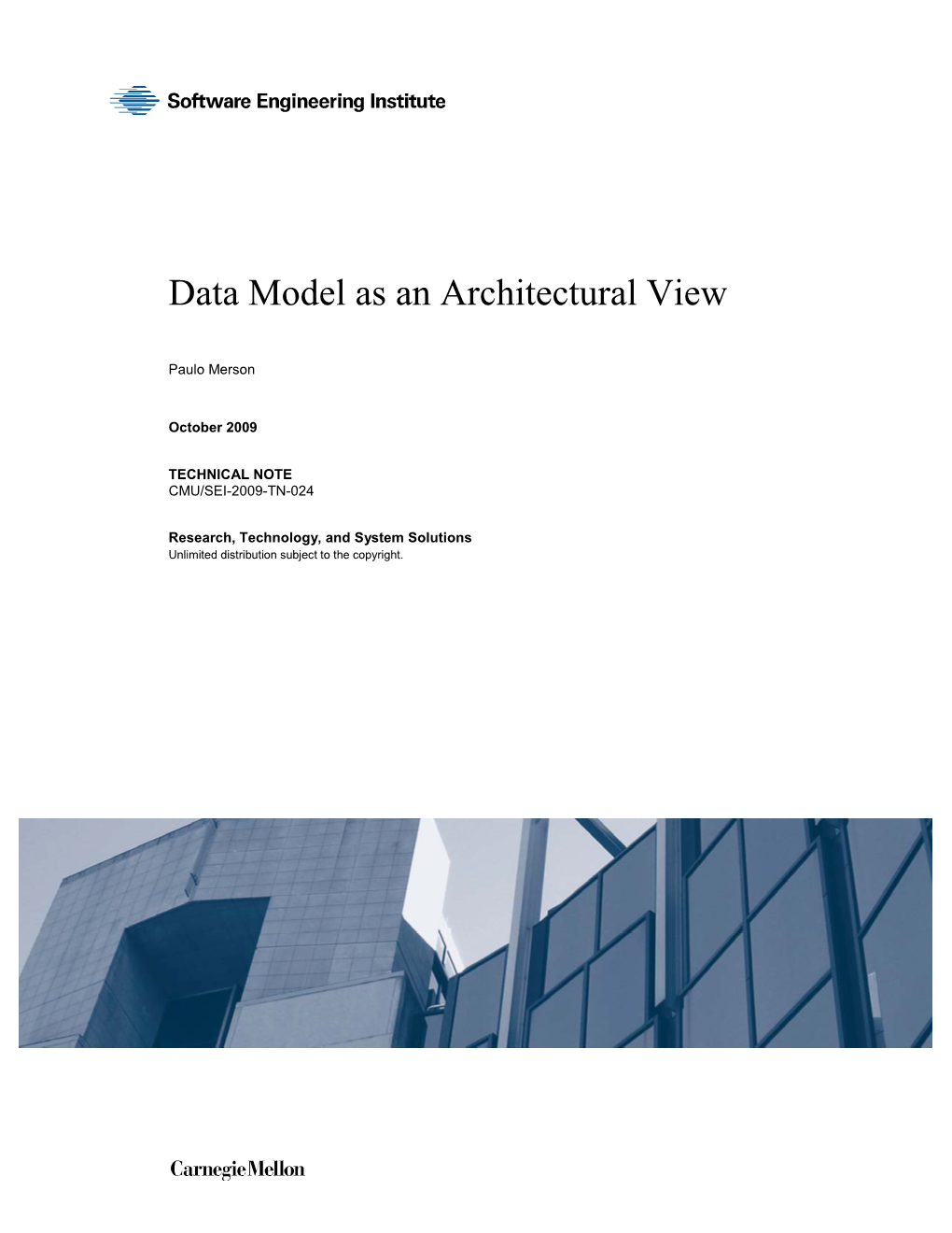 Data Model As an Architectural View