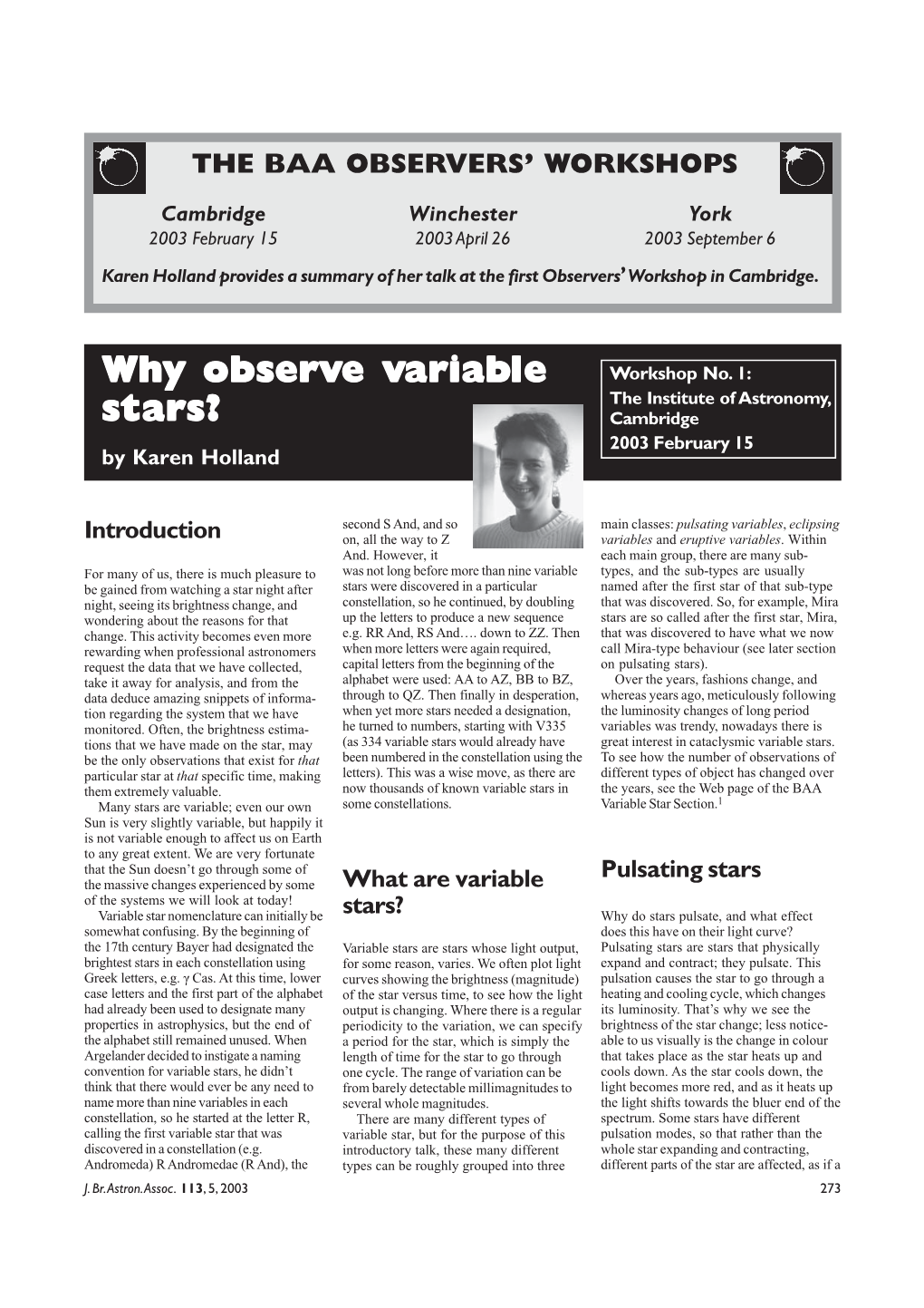 Why Observe Variable Stars (PDF)