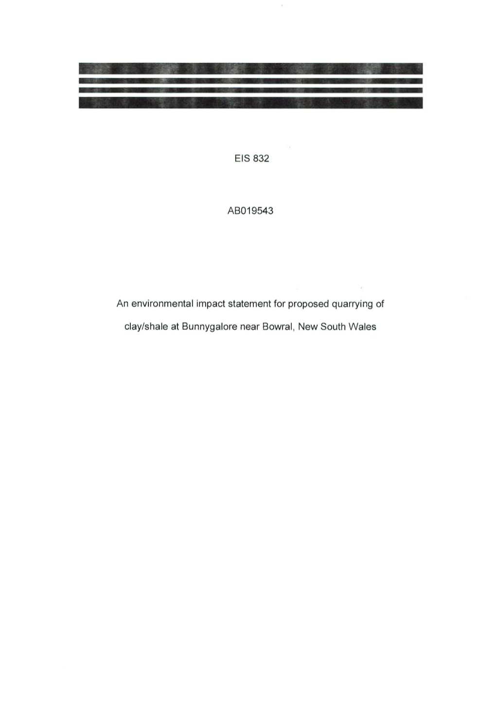 EIS 832 ABOI 9543 an Environmental Impact Statement for Proposed