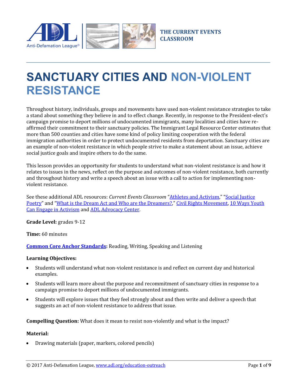 Sanctuary Cities and Non-Violent Resistance