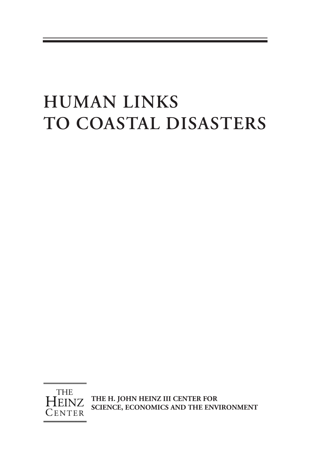 Human Links to Coastal Disasters