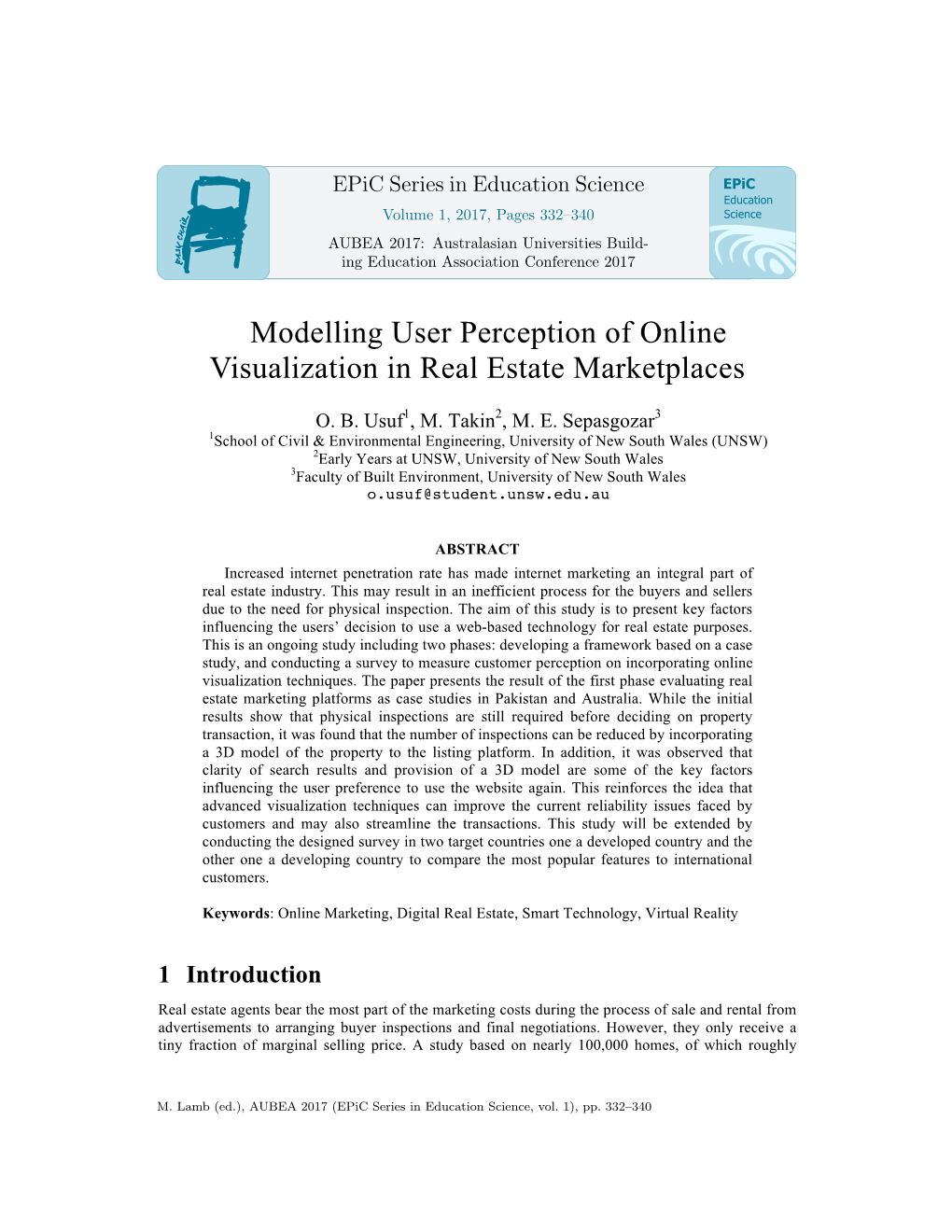 Modelling User Perception of Online Visualization in Real Estate Marketplaces