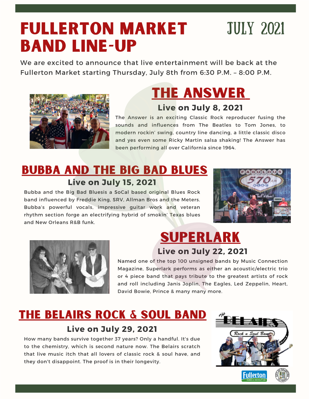 Market Band Line-Up