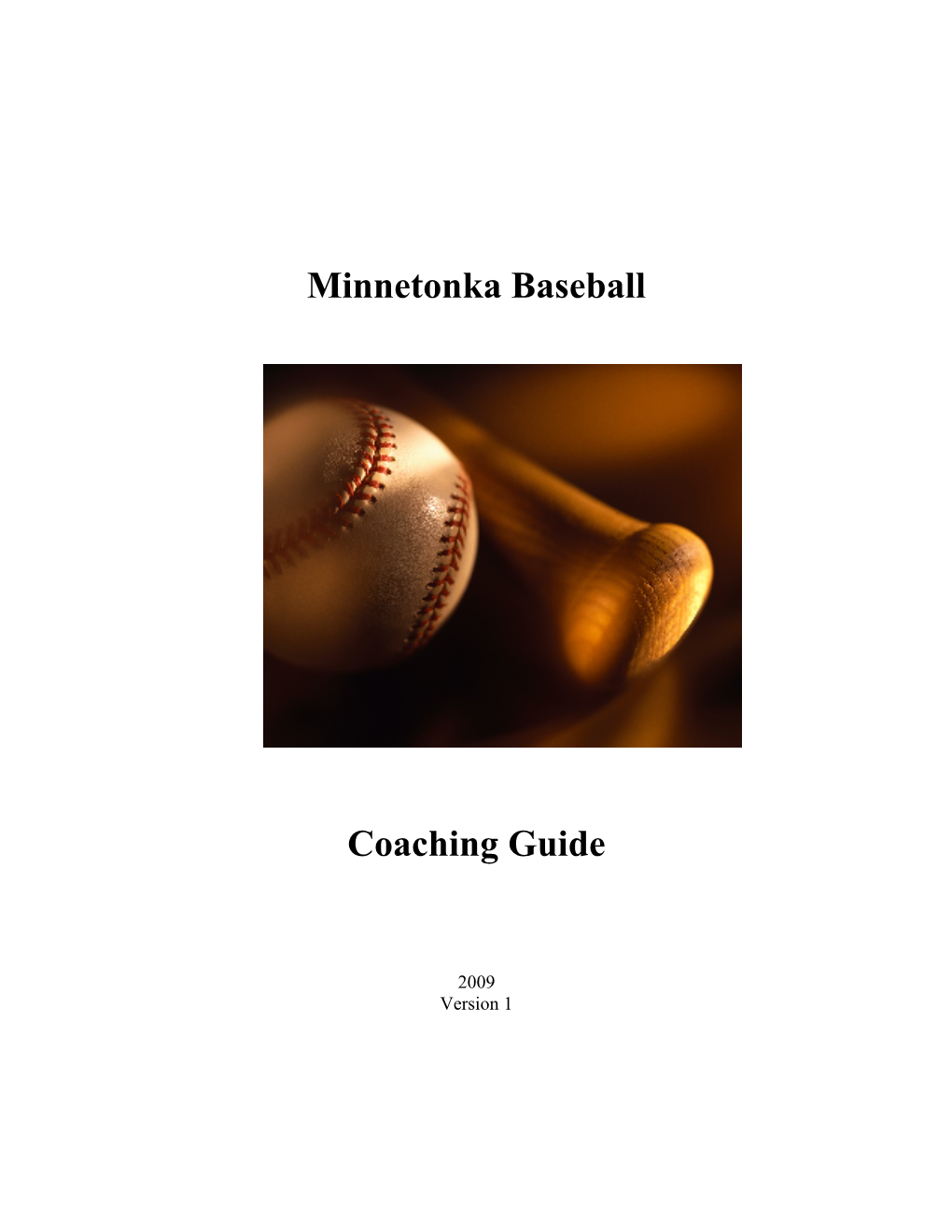 Minnetonka Baseball Coaching Guide