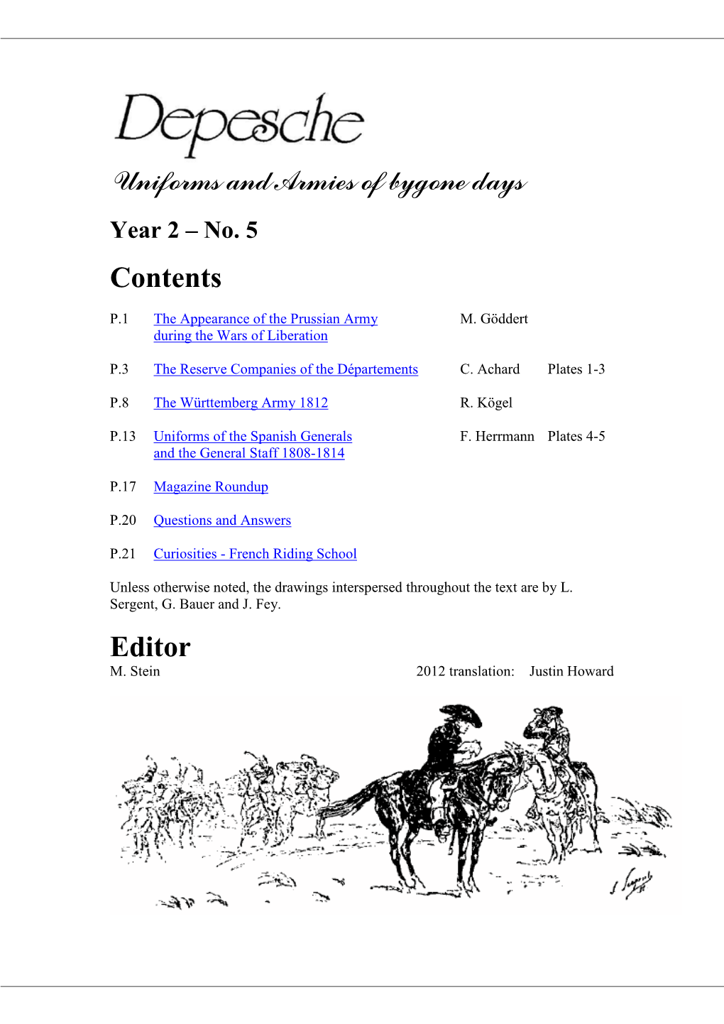 Uniforms and Armies of Bygone Days Contents Editor
