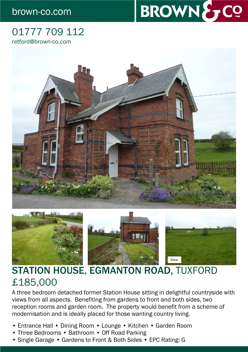Station House, Egmanton Road, Tuxford £185,000 01777