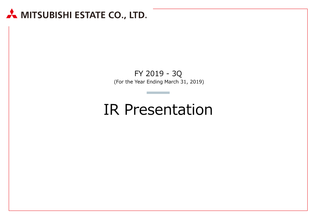 FY2019-3Q IR Presentation