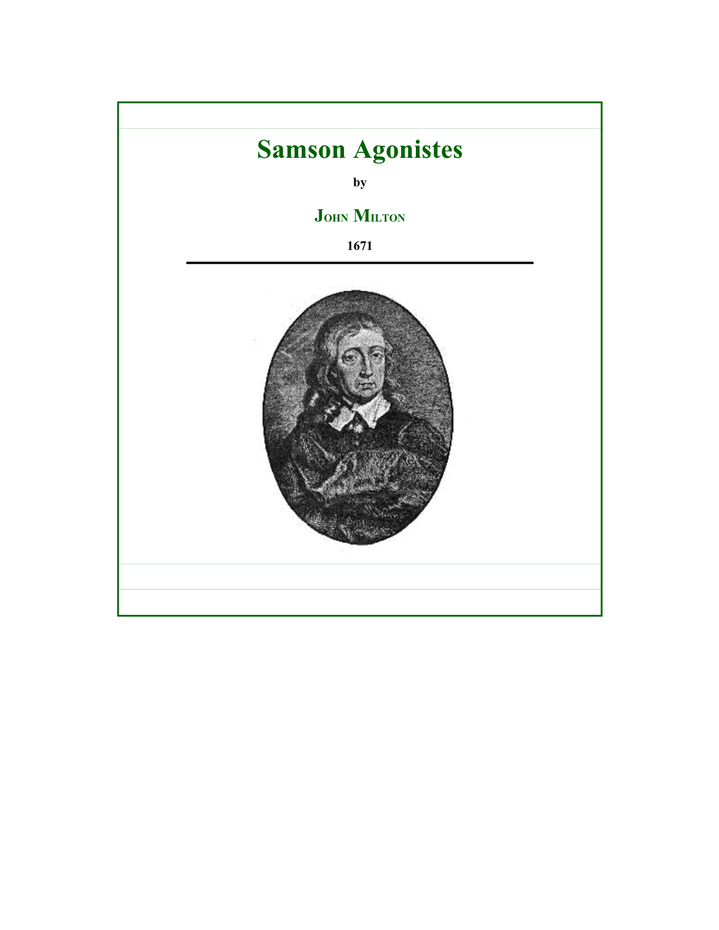 Samson Agonistes By