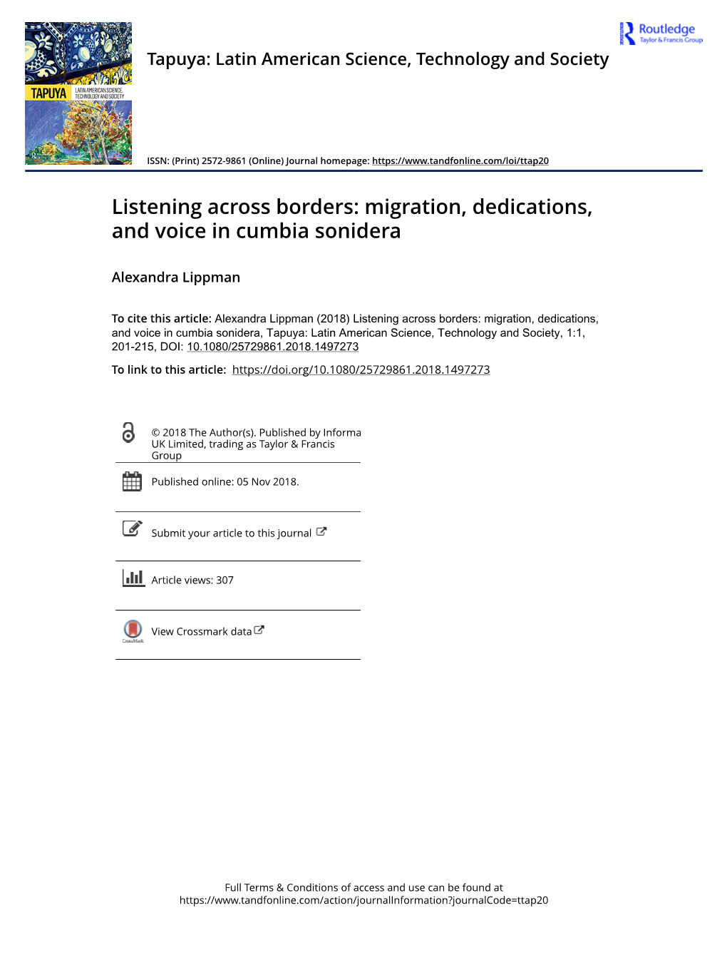 Migration, Dedications, and Voice in Cumbia Sonidera