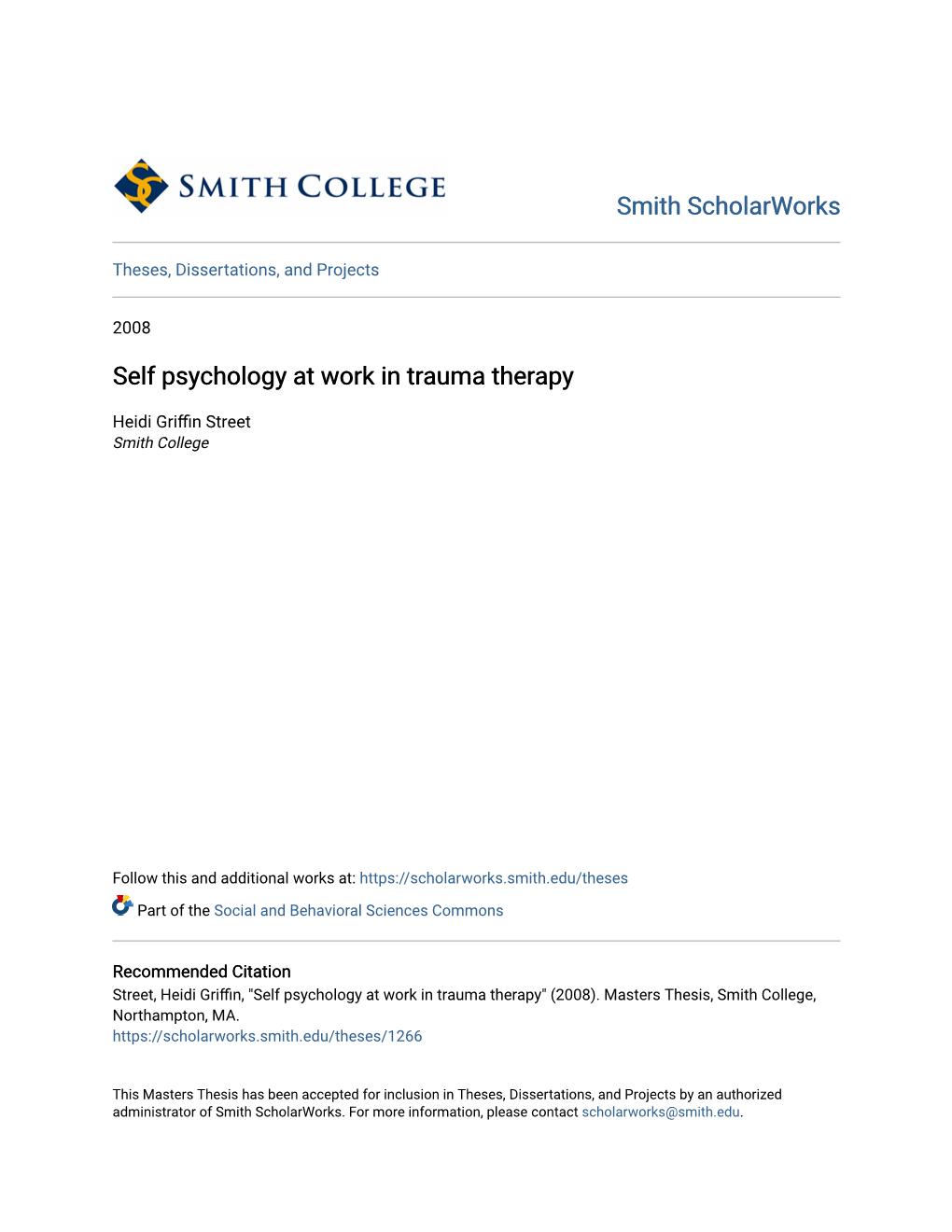 Self Psychology at Work in Trauma Therapy