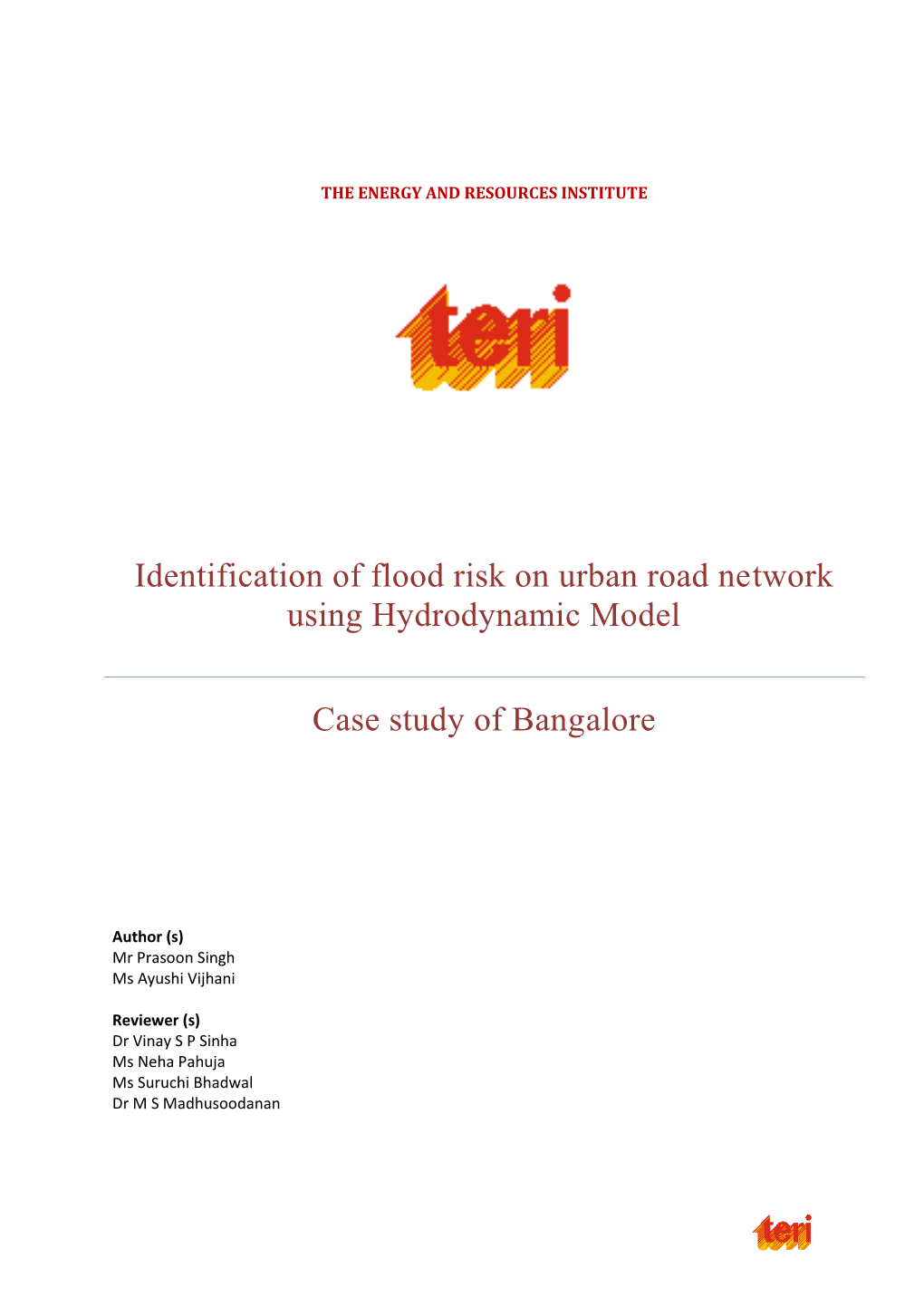 Identification of Flood Risk on Urban Road Network Using Hydrodynamic Model