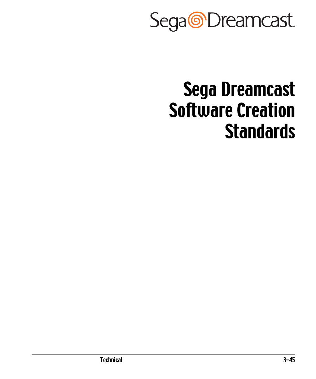 Sega Dreamcast Software Creation Standards
