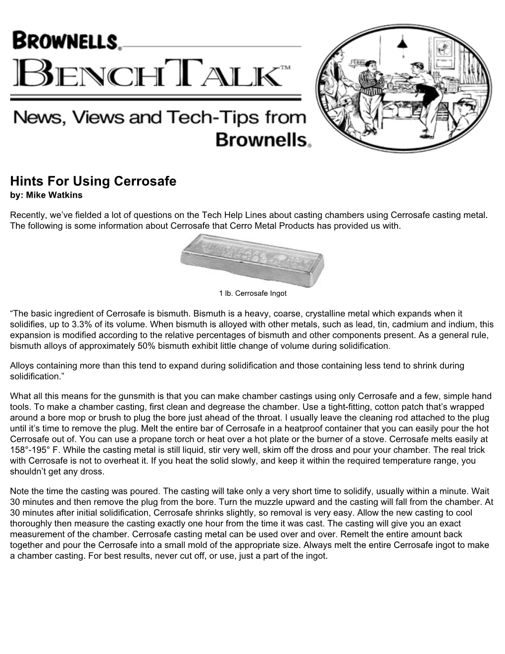 Brownells Benchtalk