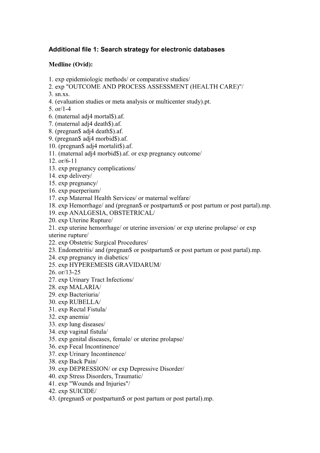 Additional File 1: Search Strategy for Electronic Databases