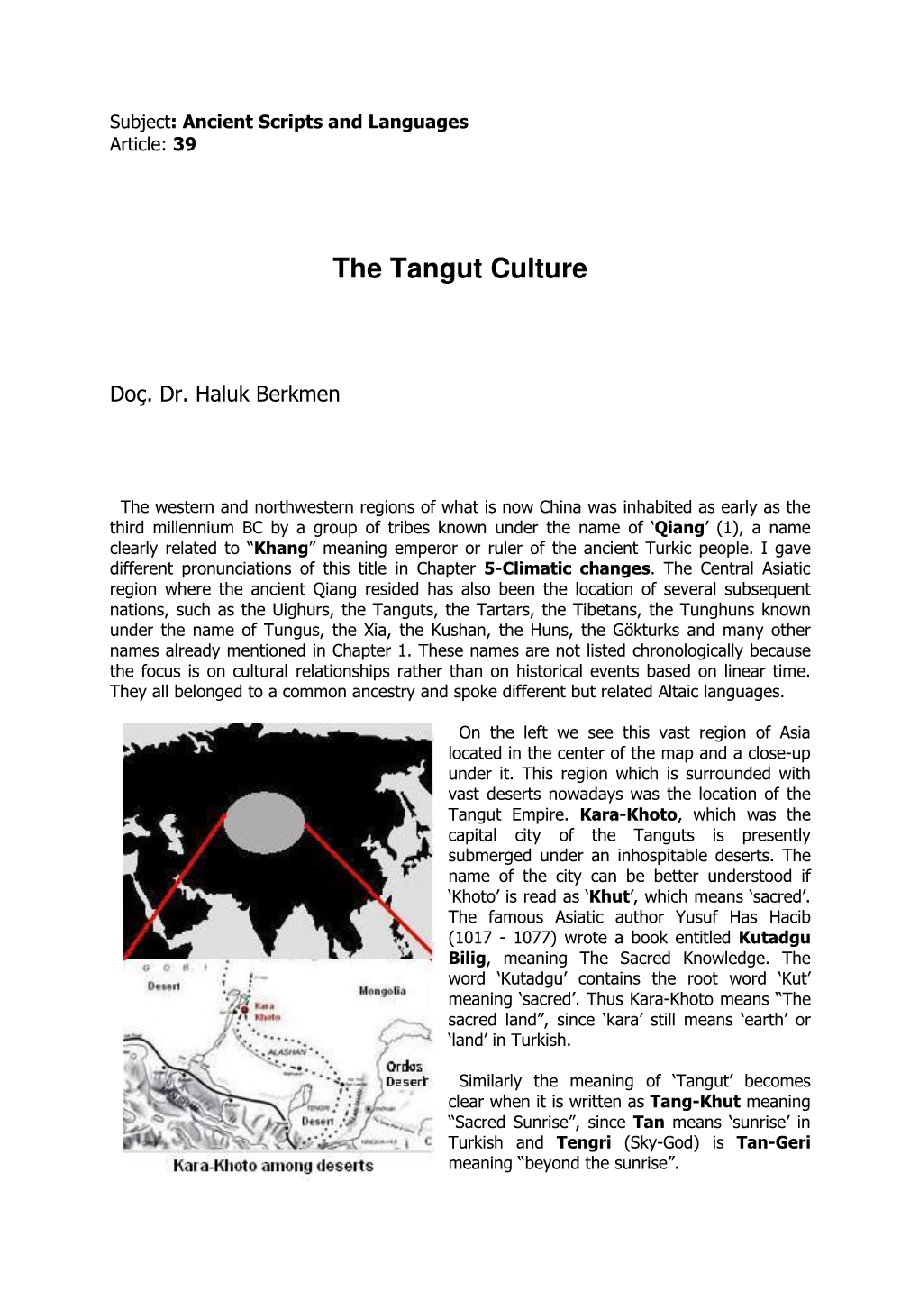 The Tangut Culture