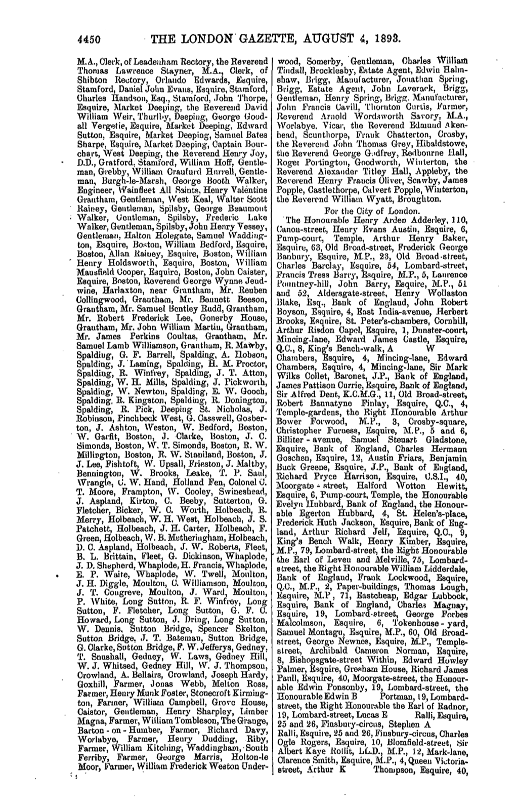 4450 the London Gazette, August 4, 1893